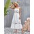 ZELZIS Women Flower Crochet Wide Strap Stylish Midi Dress