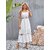 ZELZIS Women Flower Crochet Wide Strap Stylish Midi Dress