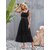 ZELZIS Women Flower Crochet Wide Strap Stylish Midi Dress