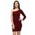 ZELZIS Women's One Shoulder Bodycon Dress  Knee Length, Full Sleeve, Solid Pattern
