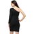 ZELZIS Women's One Shoulder Bodycon Dress  Knee Length, Full Sleeve, Solid Pattern