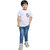 Kid Kupboard Cotton Boys T-Shirt, White, Half-Sleeves, 7-8 Years KIDS7371