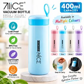 Nice Vacuum Bottle, 400 ml, Leak Proof,  Lightweight Portable - Assorted Color