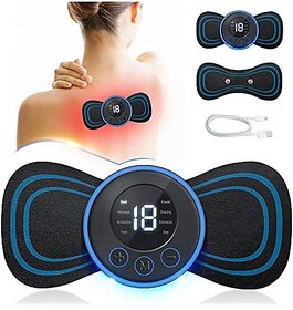 Mini Body Massager With 8 Modes's Strength Levels Wireless Portable Neck Massager Rechargeable Electric Massager Sticker Body Massager Patch (Buttrefly pattern)