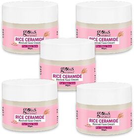 Globus Natural Rice Ceramide Revival Face Cream For Korean Glass Skin 50 gm  pack of 5