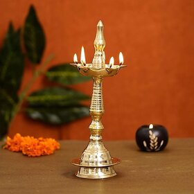 DecorDeck DDFG-00053 Brass Hanging Diya (Height: 5 inch)