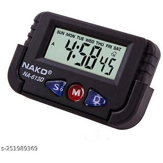 Digital LCD Alarm Table Desk Car Dashboard Calendar Clock Timer Stopwatch for Car