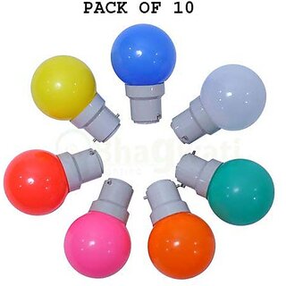Mini 0.5-Watt LED Bulb (pack of 10) Multicolor