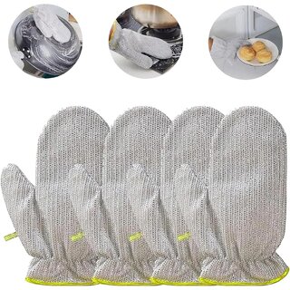 Dishwashing Gloves, Heat Insulation Waterproof Silver Wire Reusable Dish Cleaning Gloves for Living Room Housework House