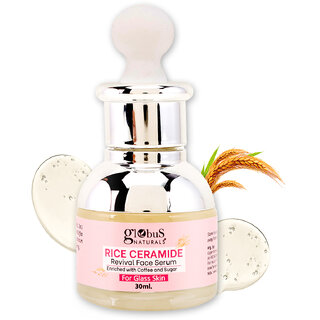 Globus Naturals Rice Ceramide Revival Face Serum Enriched with Coffee  Walnut For Glass Skin 30 ml