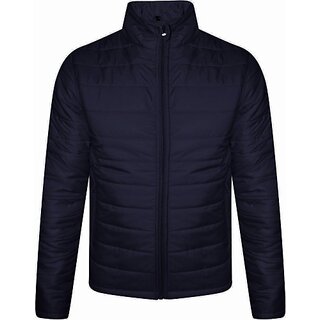 Fashlook Bomber Solid Full Sleeve Dark Blue Jacket for Mens