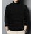 Fashlook Mens Black Solid High Neck Full Sleeve Sweatshirt