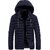 Fashlook Puffer Solid Full Sleeve Navy Blue Jacket for Mens