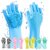 Gloves Magic Silicone Dish Washing Gloves, Silicon Cleaning Gloves, Silicon Hand Gloves for Kitchen Dishwashing and Pet Grooming, Great for Washing Dish, Car, Bathroom (Multicolour, 1 Pair)