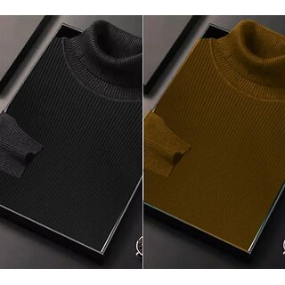 Fashlook Solid Full Sleeve Casual Multicolor Sweaters For Mens