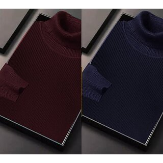 Fashlook Solid Full Sleeve Casual Multicolor Sweaters For Mens