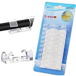 (Pack of 15) Cable Clips Desk Organizer Self-Adhesive Multipurpose Drop Wire Plastic Hook & Loop Cable Tie