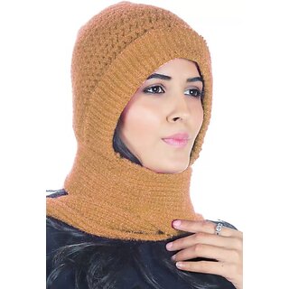 Fashlook Woolen Beige Casual Winter Cap