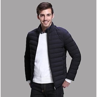 Fashlook Fluffy Solid Full Sleeve Black Jacket for Mens