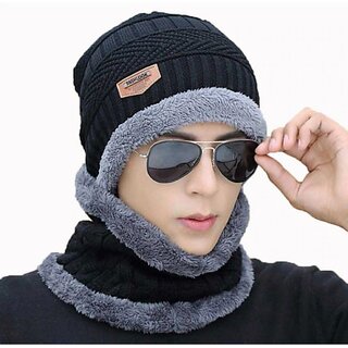 Fashlook Woolen Multicolor Casual Winter Cap