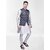 PrintCultr Men Silk Blend Blue Kurta Pyjama Ethnic Jacket Set