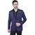 PrintCultr Men Solid Tuxedo Style Formal Blazer (Blue)