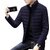 Fashlook Fluffy Solid Full Sleeve Navy Blue Jacket for Mens
