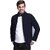 Fashlook Fluffy Solid Full Sleeve Navy Blue Jacket for Mens