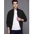 Fashlook Bomber Solid Full Sleeve Black Jacket for Mens