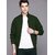 Fashlook Bomber Solid Full Sleeve Dark Green Jacket for Mens