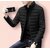 Fashlook Bomber Solid Full Sleeve Black Jacket for Mens