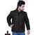 Fashlook Bomber Solid Full Sleeve Black Jacket for Mens