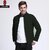 Fashlook Bomber Solid Full Sleeve Green Jacket for Mens