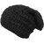 Fashlook Woolen Black Casual Winter Cap