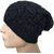 Fashlook Woolen Black Casual Winter Cap