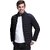 Fashlook Bomber Solid Full Sleeve Black Jacket for Mens