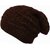 Fashlook Woolen Brown Casual Winter Cap