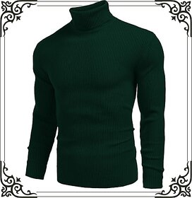 Fashlook Solid Green Full Sleeve Sweaters For Mens