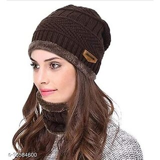 Fashlook Woolen Multicolor Casual Winter Cap