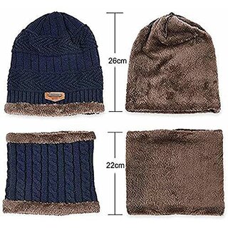 Fashlook Woolen Multicolor Casual Winter Cap