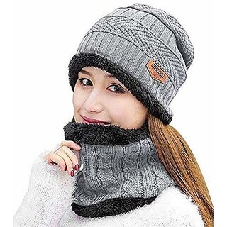 Fashlook Woolen Multicolor Casual Winter Cap