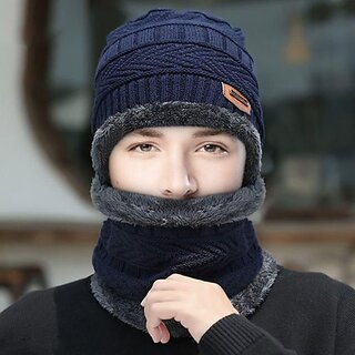 Fashlook Woolen Multicolor Casual Winter Cap