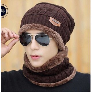 Fashlook Woolen Multicolor Casual Winter Cap