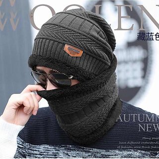 Fashlook Woolen Multicolor Casual Winter Cap