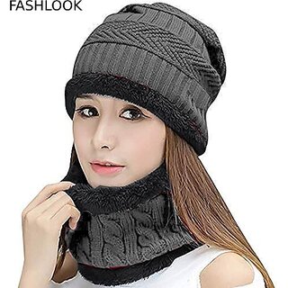 Fashlook Woolen Multicolor Casual Winter Cap