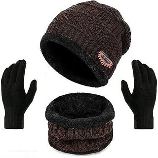 Fashlook Woolen Brown Casual Winter Cap (Pack of 1)