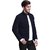 Fashlook Bomber Solid Full Sleeve Blue Jacket for Mens