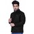 Fashlook Bomber Solid Full Sleeve Black Jacket for Mens