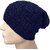 Fashlook Woolen Dark Blue Casual Winter Cap