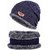 Fashlook Woolen Dark Blue Casual Winter Cap (Pack of 2)
